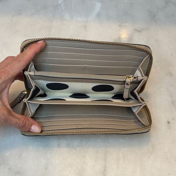 Kate Spade Saffiano Leather Two-Tone Colorblock Full Zip Continental Wallet - Picture 15 of 16